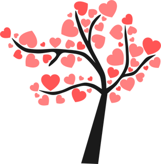 Hearts on Tree Illustration